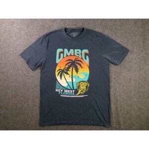 Gas Monkey Shirt Mens S Key West Florida Palm Tree Graphic Navy Sunset Retro